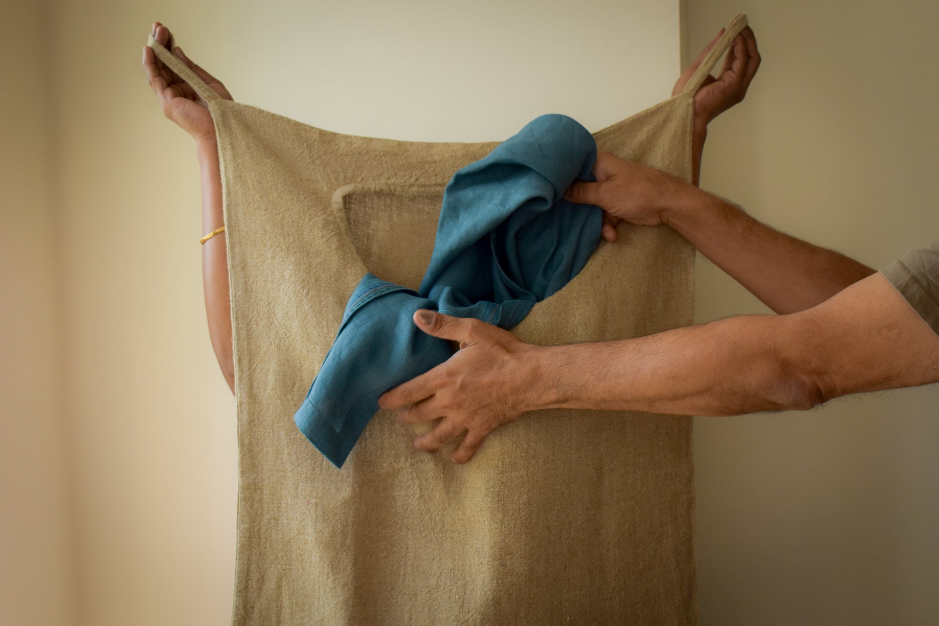 pure linen laundry bag