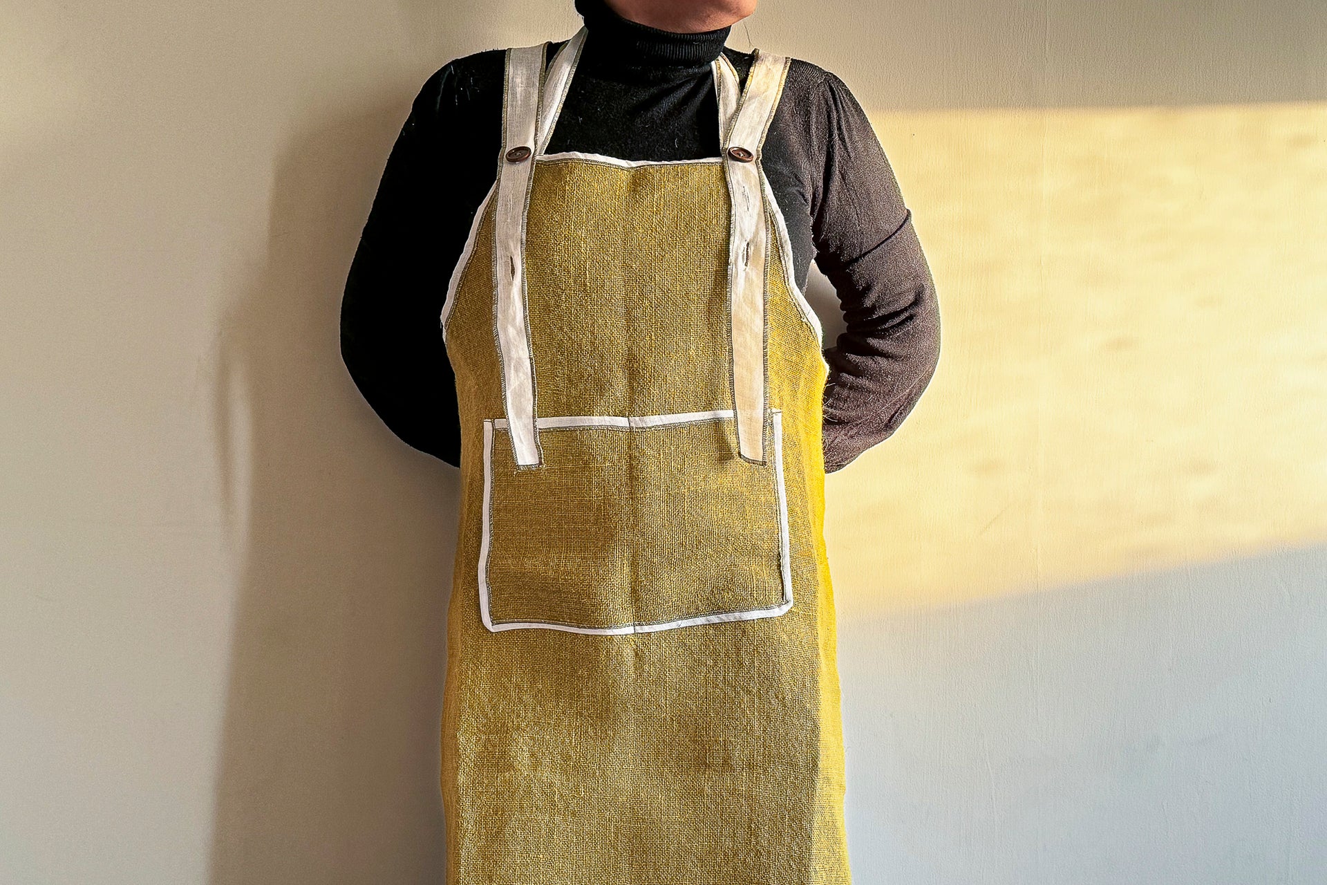 linen kitchen apron