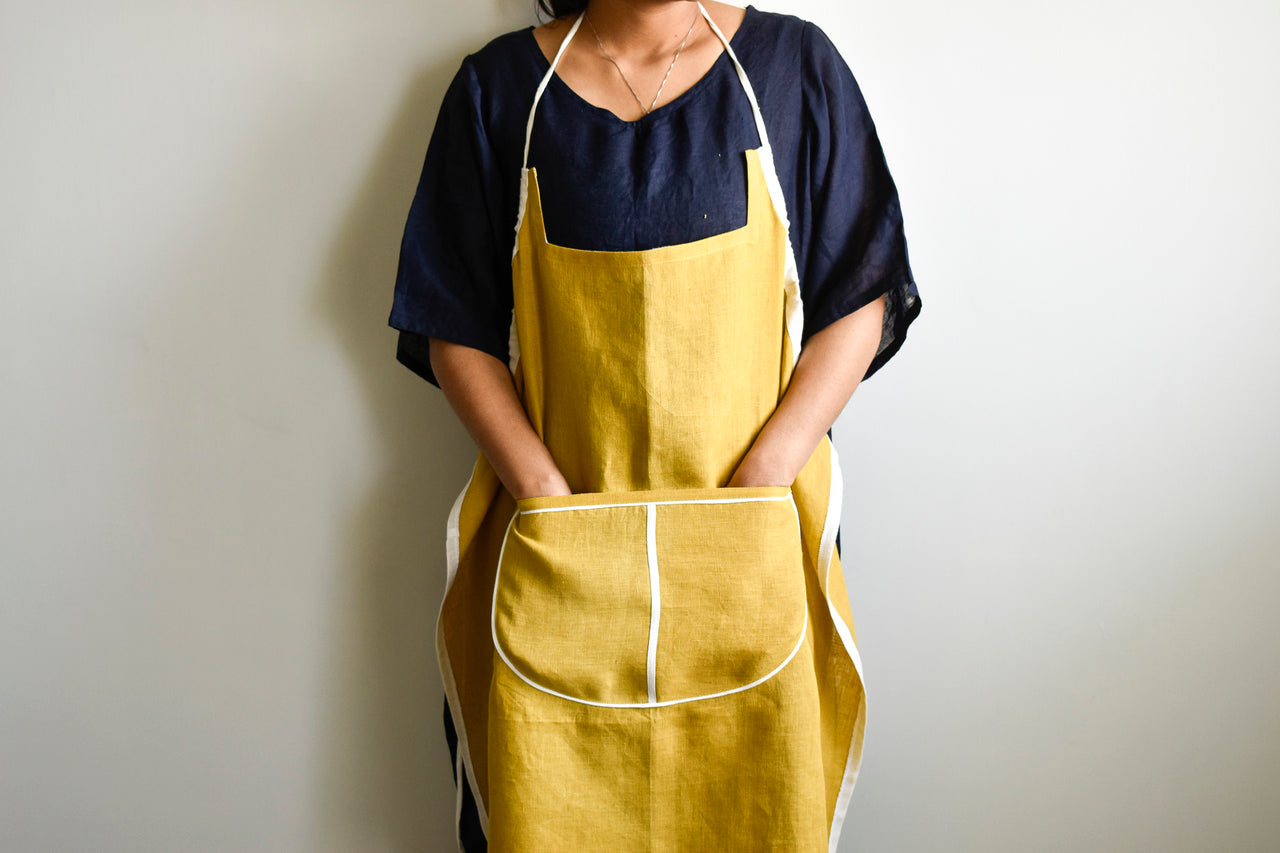 linen kitchen apron