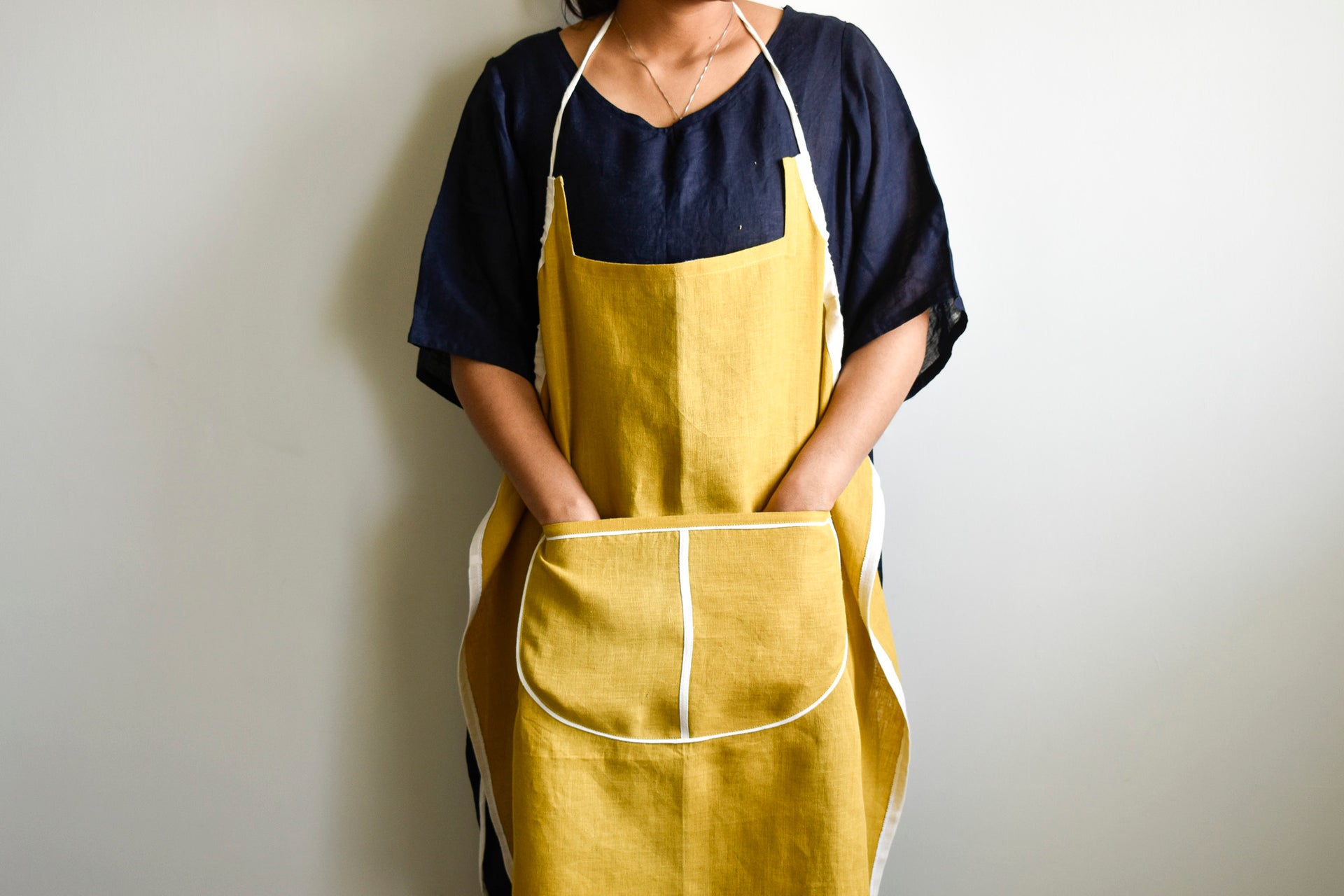 linen kitchen apron