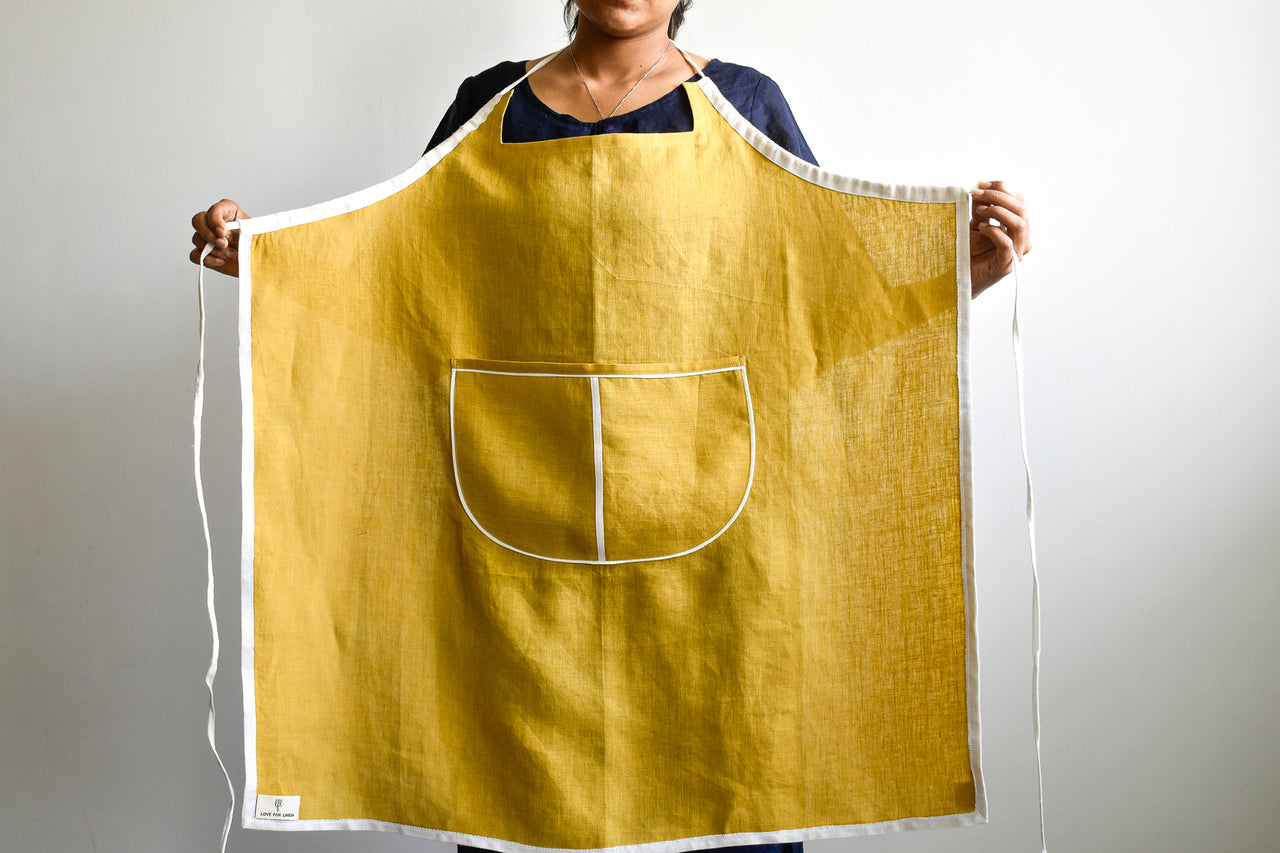 linen kitchen apron