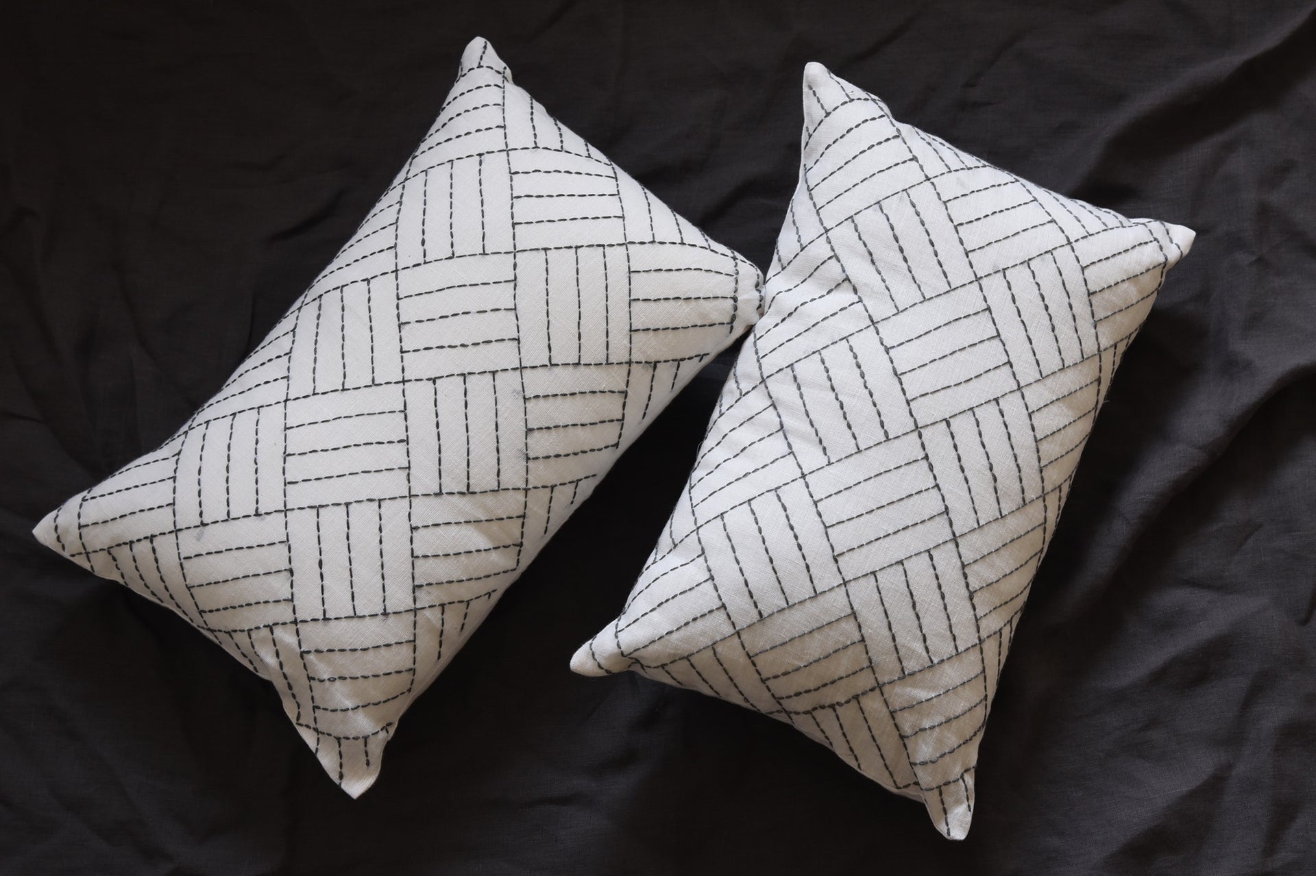 linen embroidered cushion covers