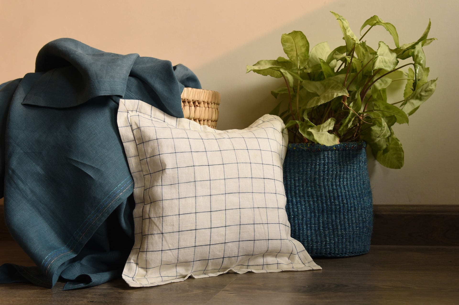 linen embroidered cushion covers