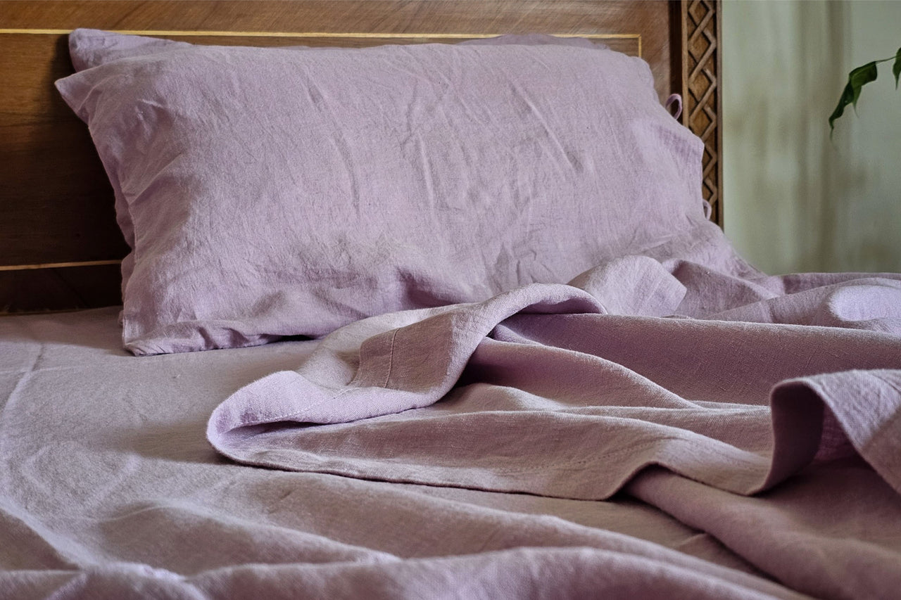 LINEN SHEET - THISTLE MAUVE