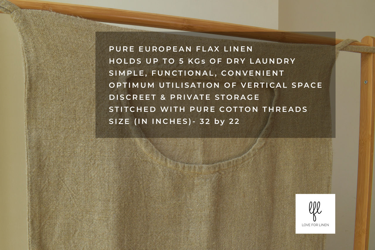 ECRU LINEN HANGING LAUNDRY BAG