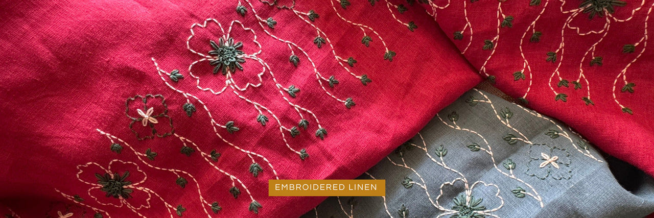 linen embroidered cushion covers