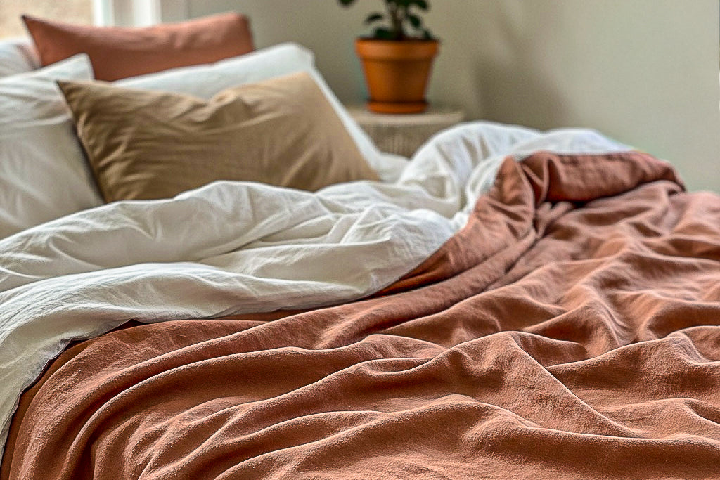 LINEN FLAT SHEET - TERRA BROWN