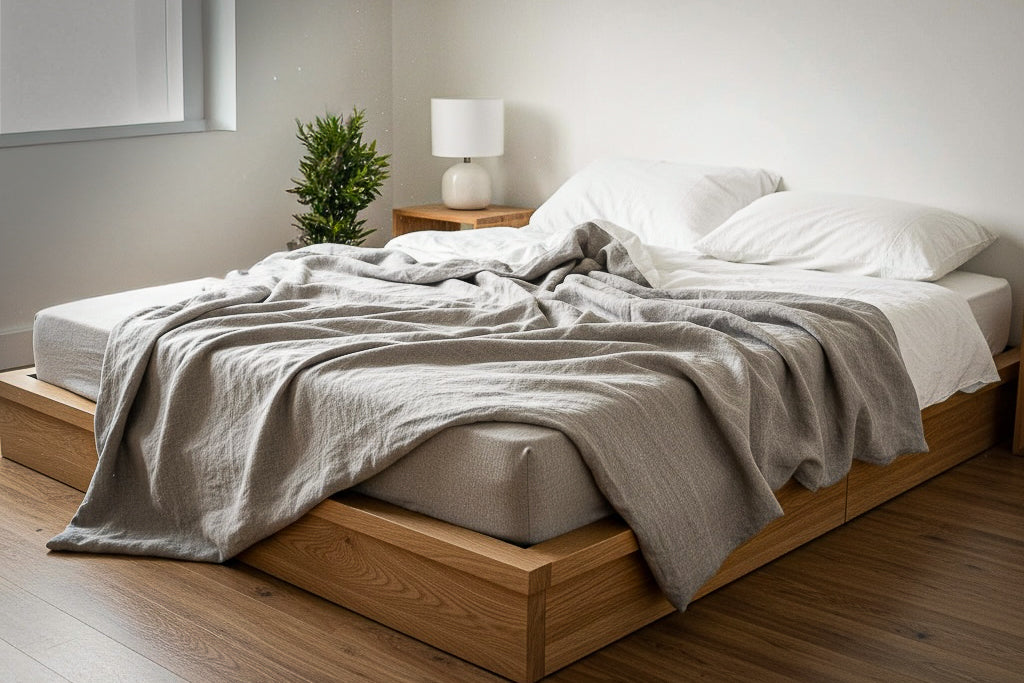 LINEN FLAT SHEET - DUNE GREY