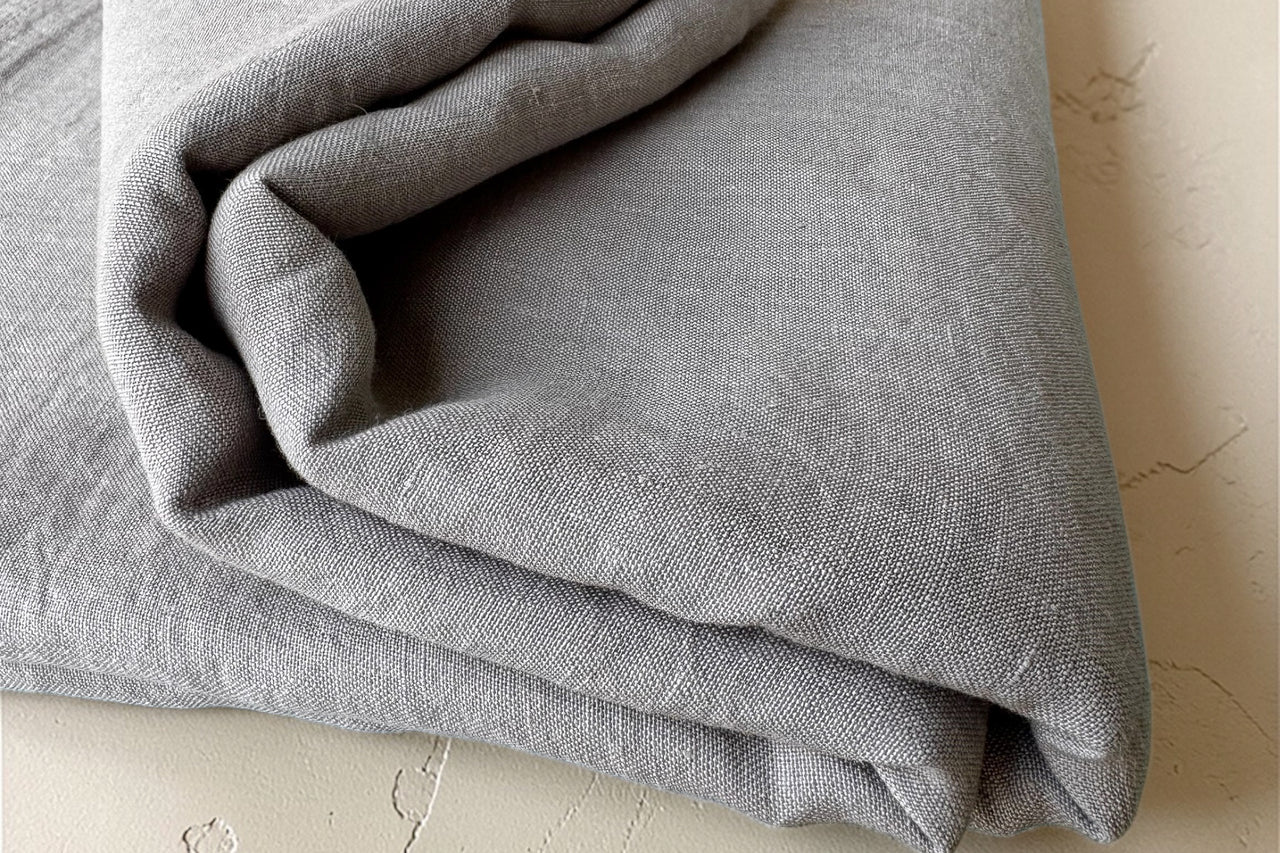 Dune Grey pure linen flat bed sheet by Love For Linen