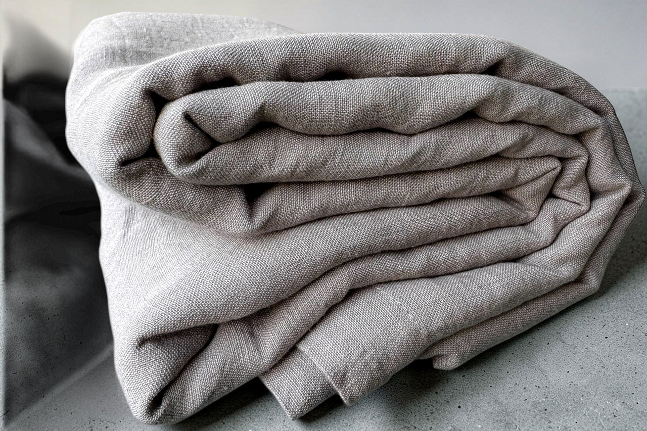 Dune Grey pure linen flat bed sheet by Love For Linen