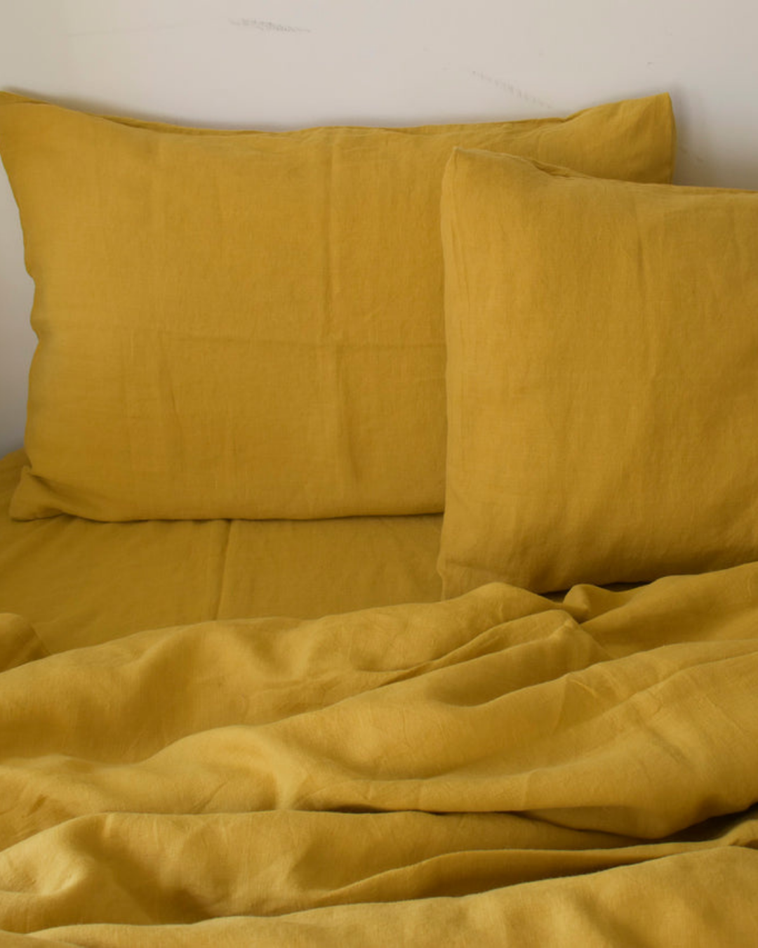 Eldora Yellow pure linen bedding bundle by Love For Linen