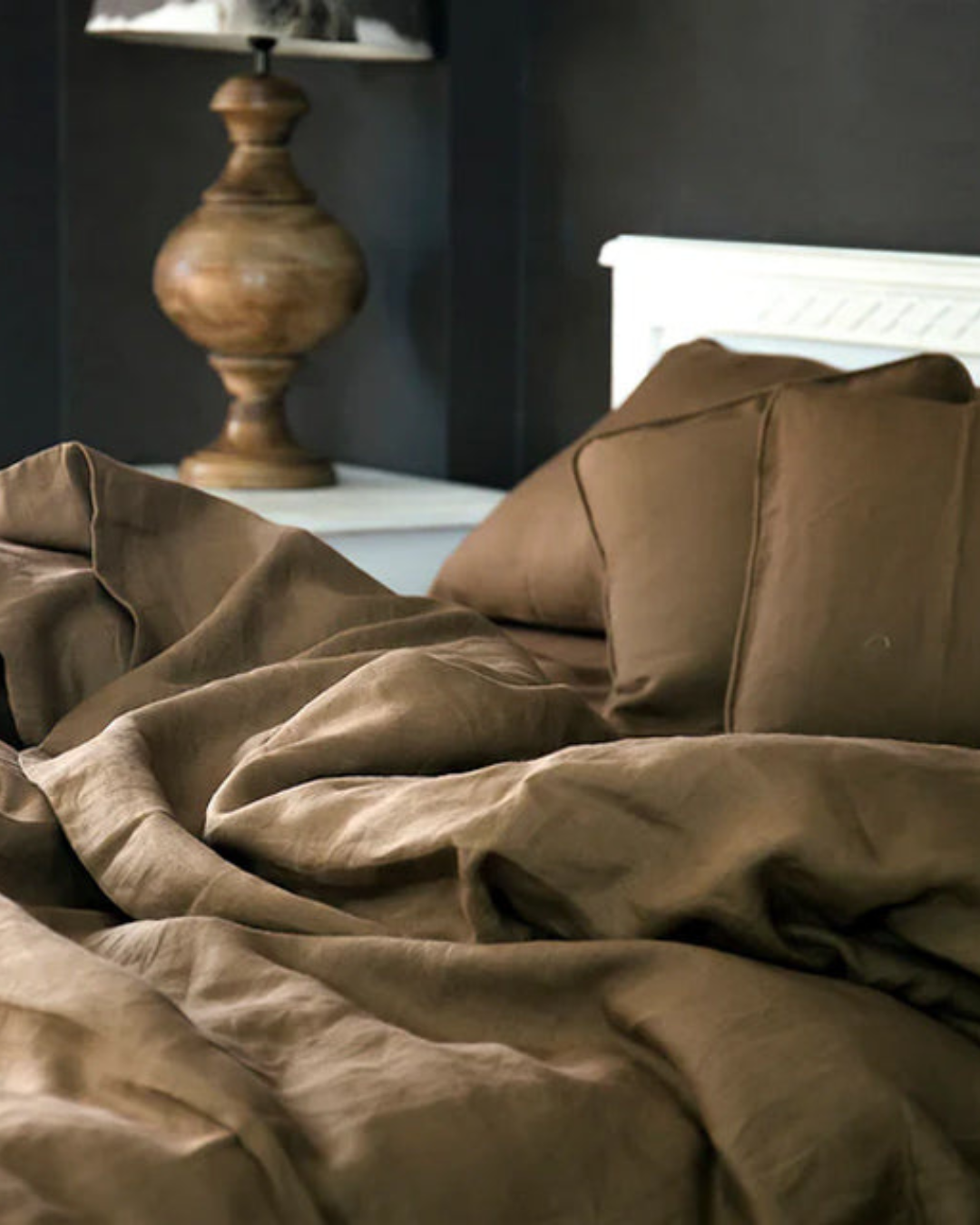 Tobacco Brown pure linen bedding bundle by Love For Linen