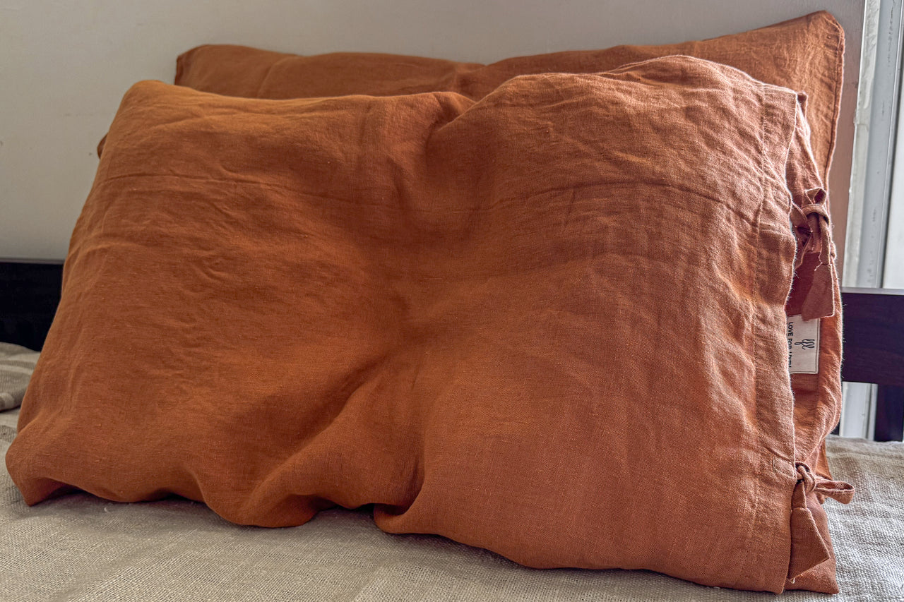 Pillow Covers Terra Brown linen cushion cover by Love For Linen