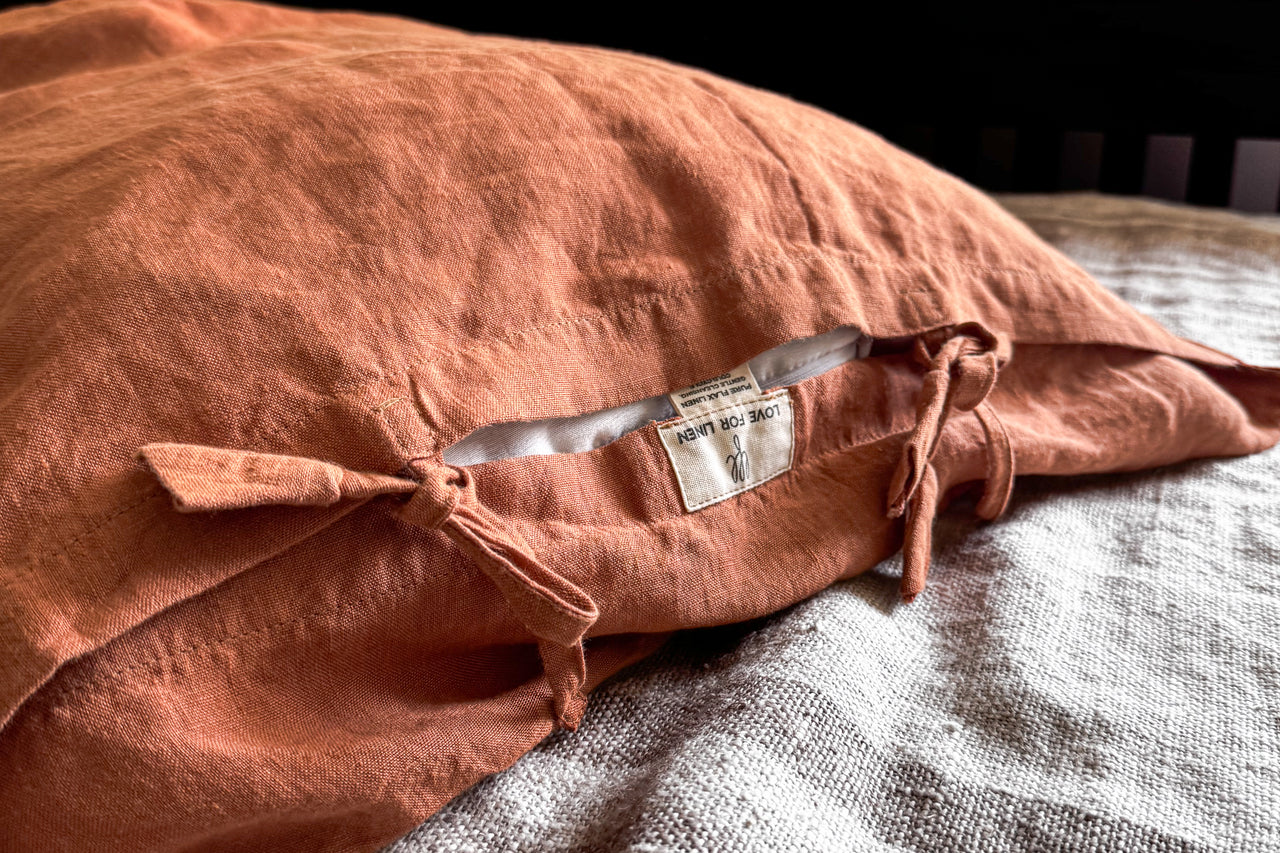 Pillow Covers Terra Brown linen cushion cover by Love For Linen