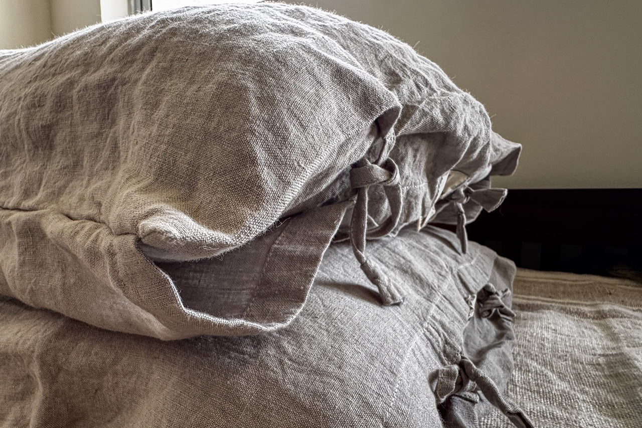 LINEN PILLOW COVERS (PAIR) - DUNE GREY