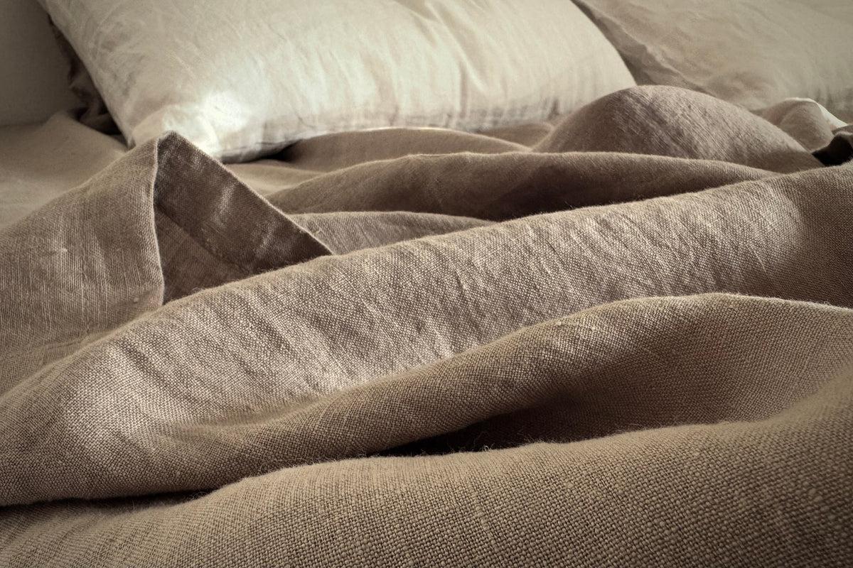 LINEN SHEET - OATMEAL BROWN
