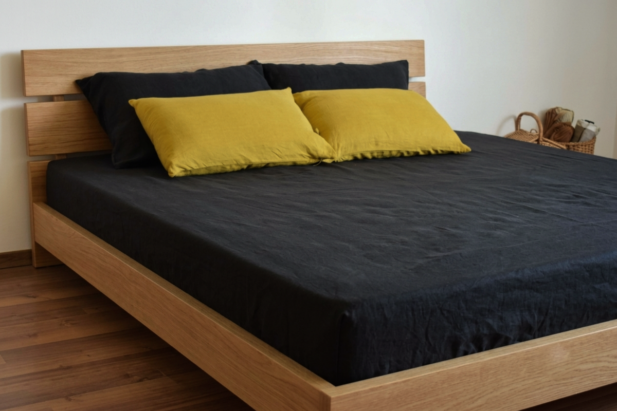 LINEN SHEET - CHARCOAL BLACK