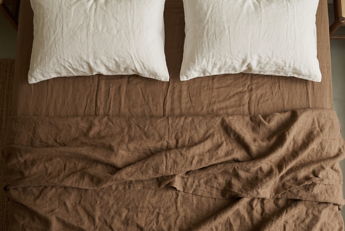 LINEN SHEET - TOBACCO BROWN