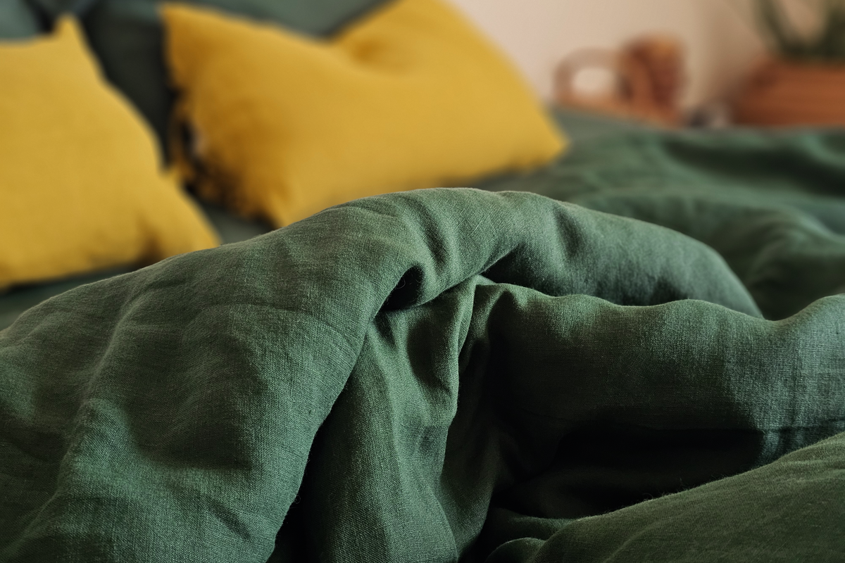 LINEN DUVET COVER - CYPRUS GREEN