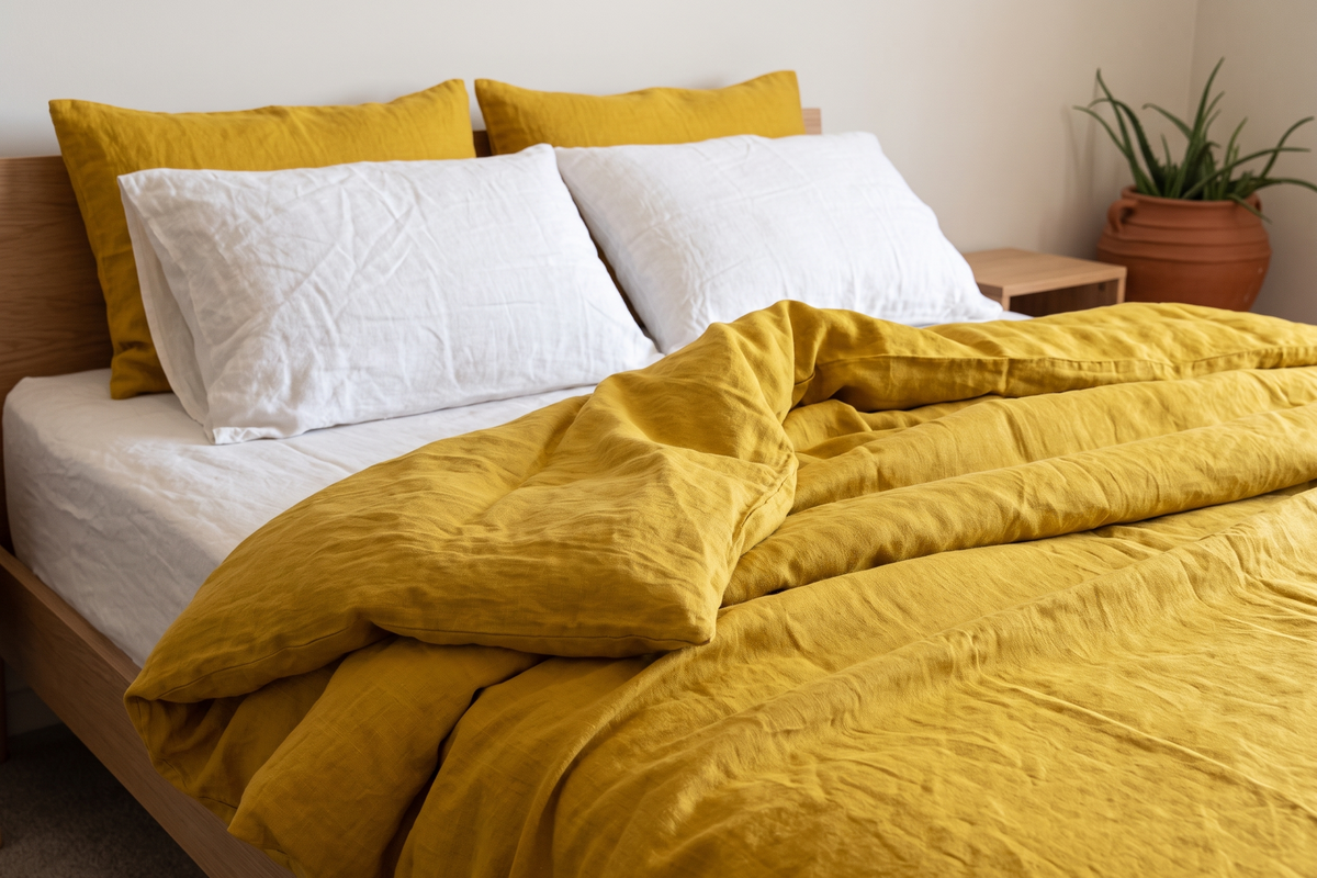 LINEN DUVET COVER - ELDORA YELLOW