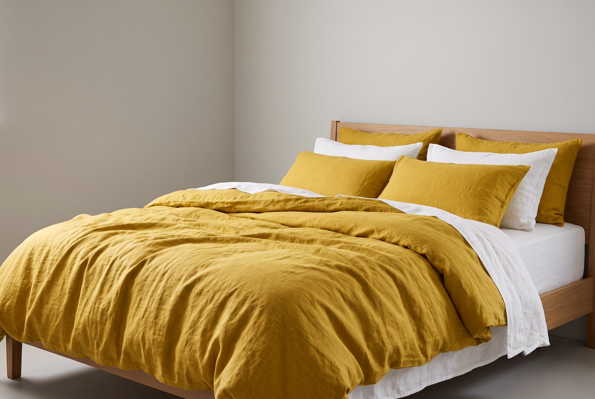 LINEN DUVET COVER - ELDORA YELLOW