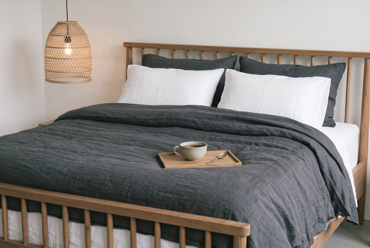 LINEN DUVET COVER - SLATE GRAY