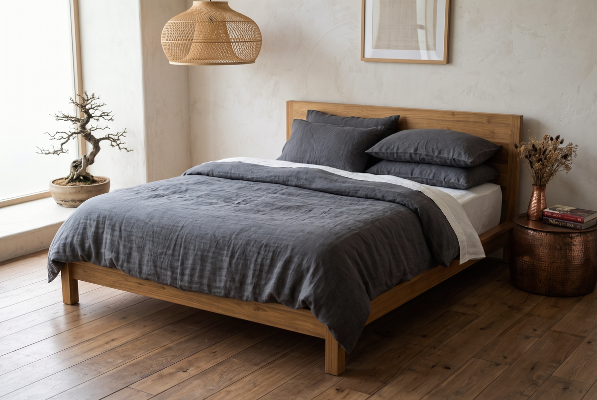 LINEN DUVET COVER - SLATE GRAY