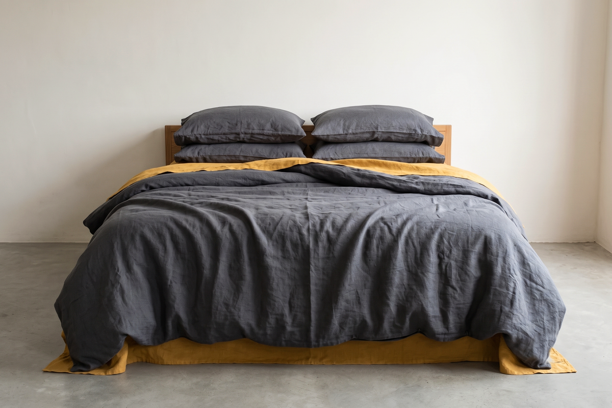 LINEN DUVET COVER - SLATE GRAY
