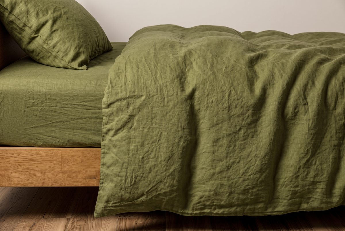 LINEN DUVET COVER - SAPLE GREEN