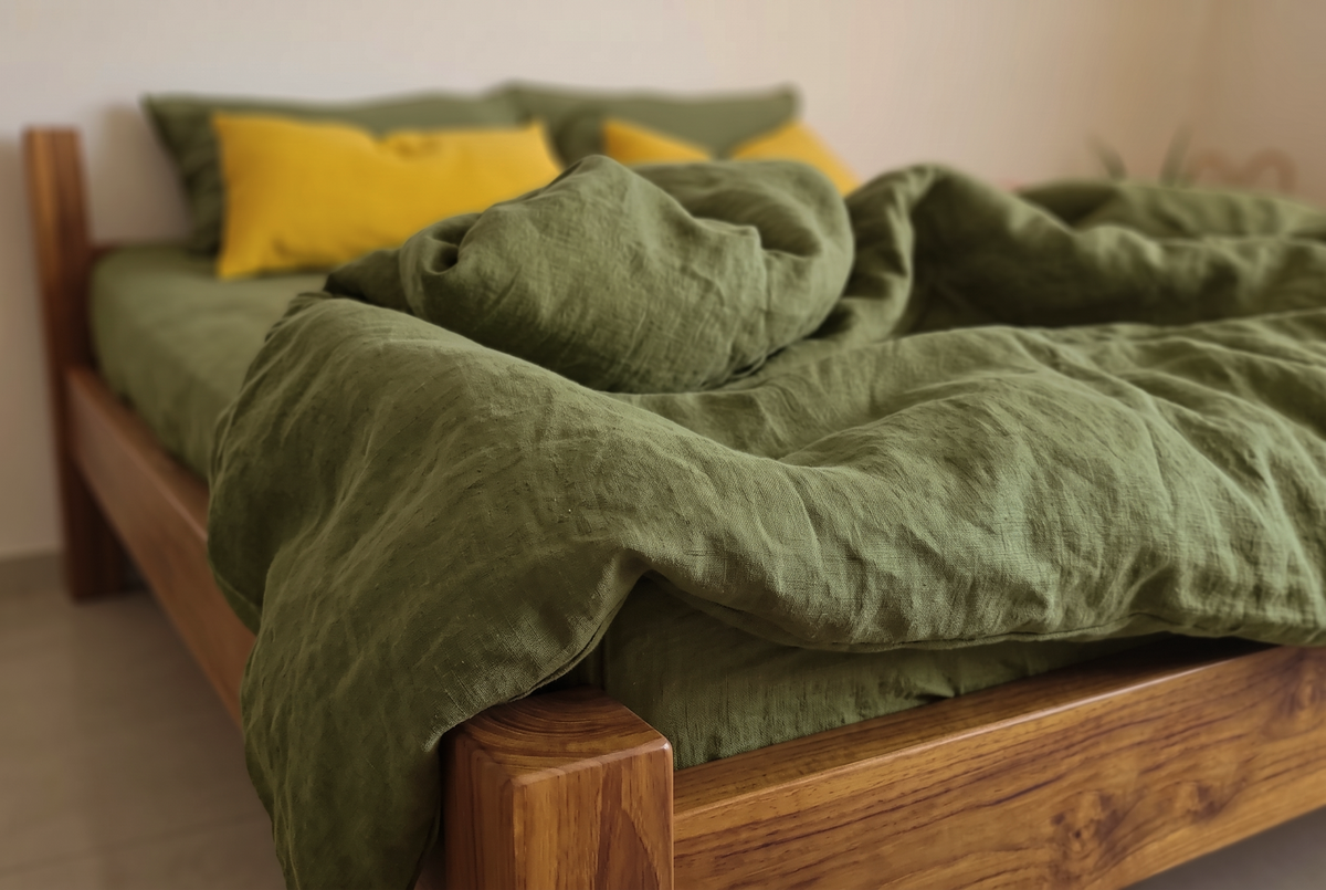 LINEN DUVET COVER - SAPLE GREEN