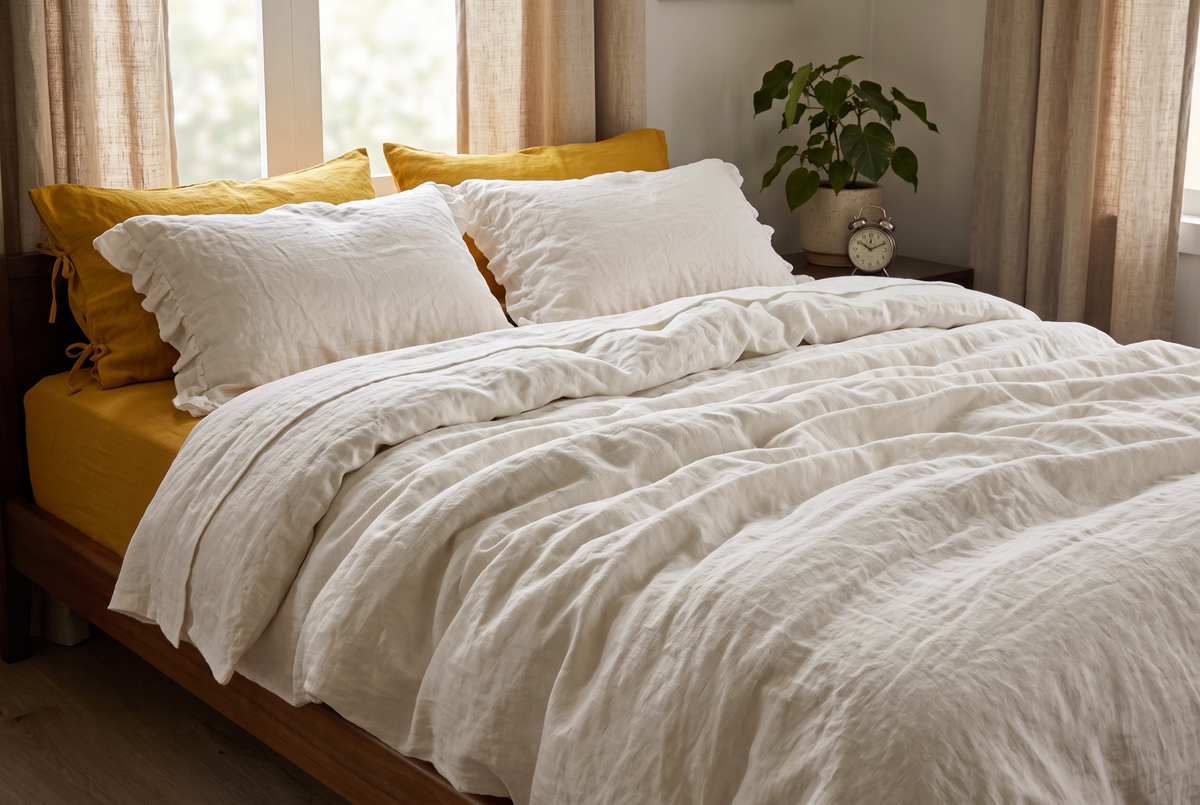 LINEN DUVET COVER - IVORY WHITE