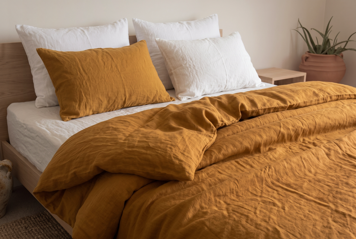 LINEN DUVET COVER - JAISALMER GOLD