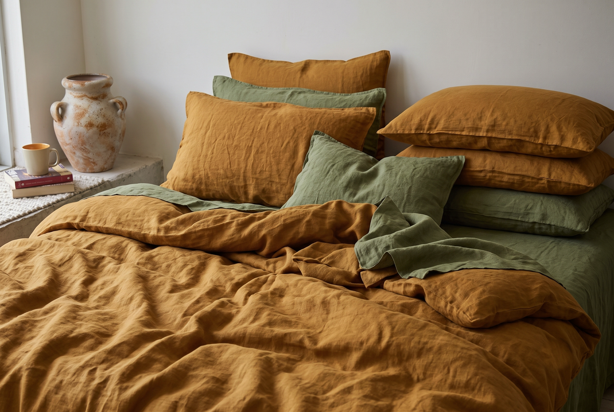 LINEN DUVET COVER - JAISALMER GOLD
