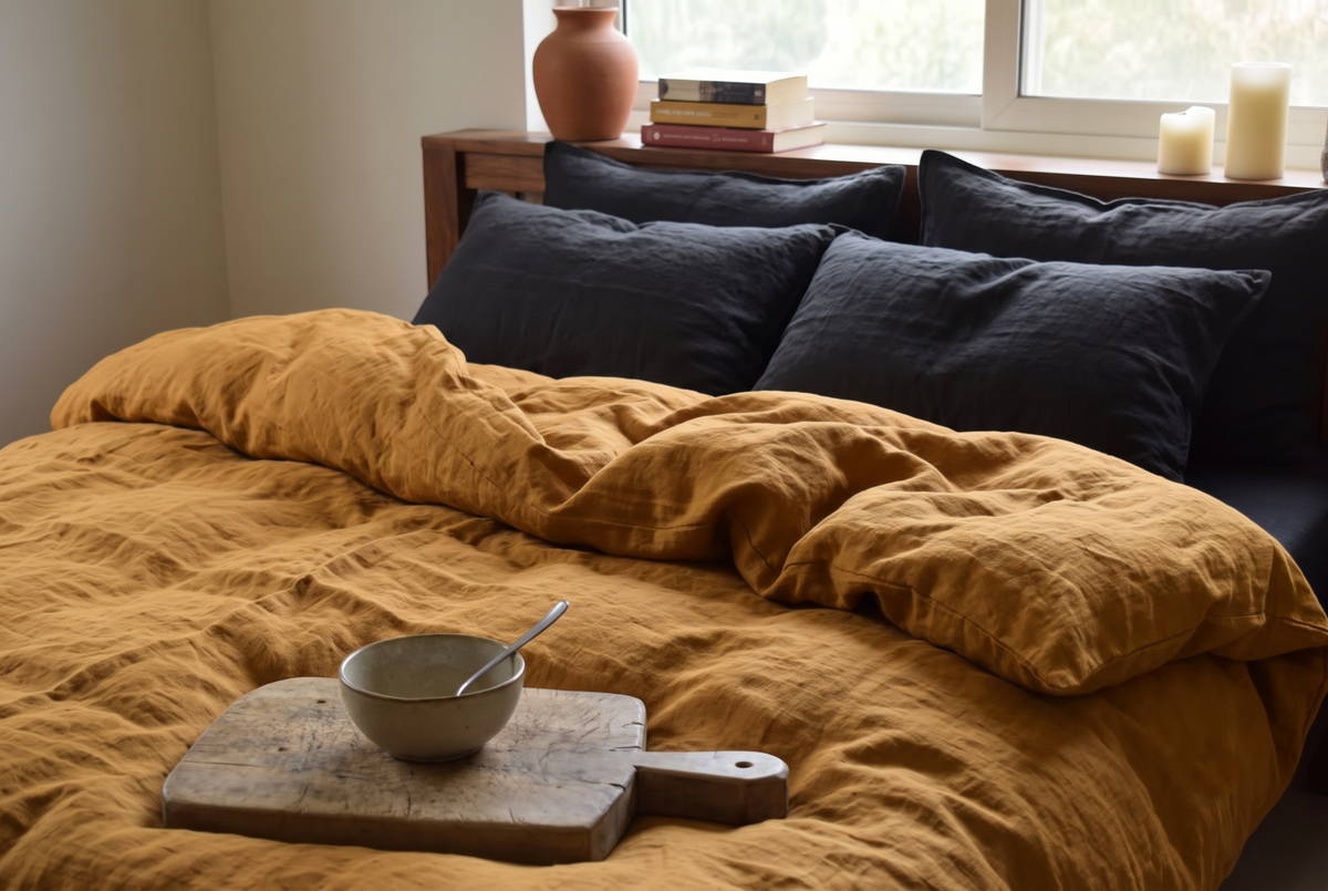 LINEN DUVET COVER - JAISALMER GOLD