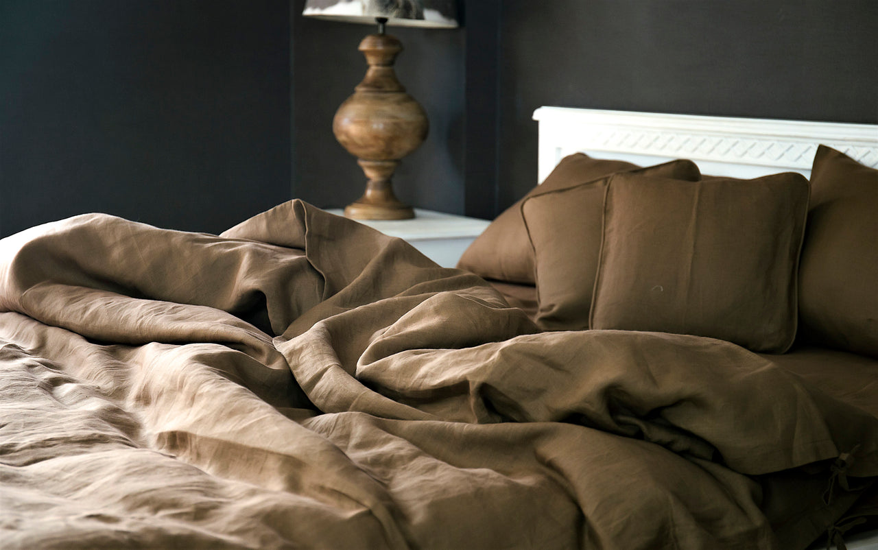 TOBACCO BROWN LINEN DUVET COVER