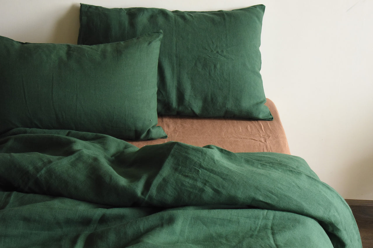 CYPRUS GREEN LINEN DUVET COVER