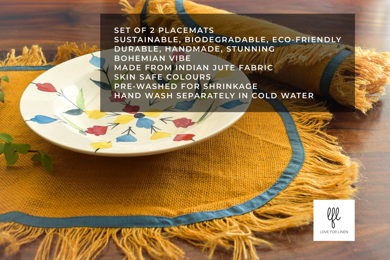 SUNFLOWER JUTE PLACEMATS - SET OF 2