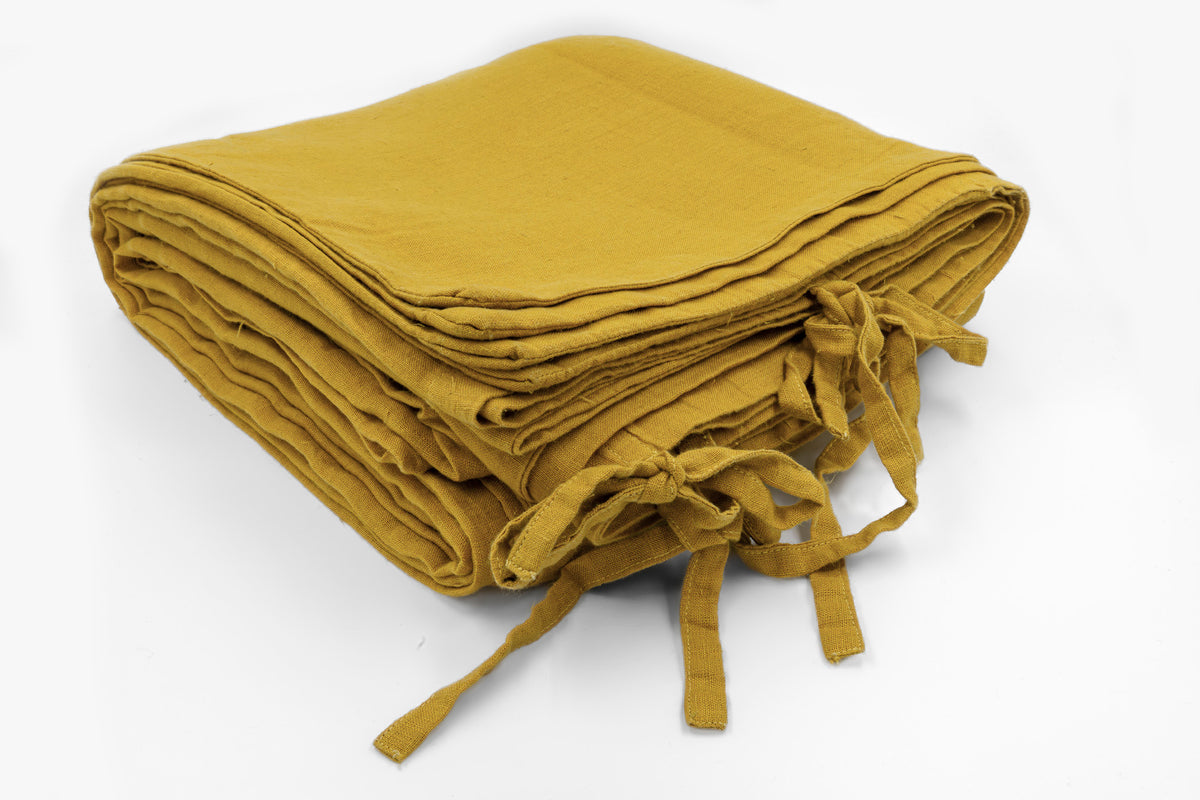 Eldora Yellow pure linen duvet cover by Love For Linen