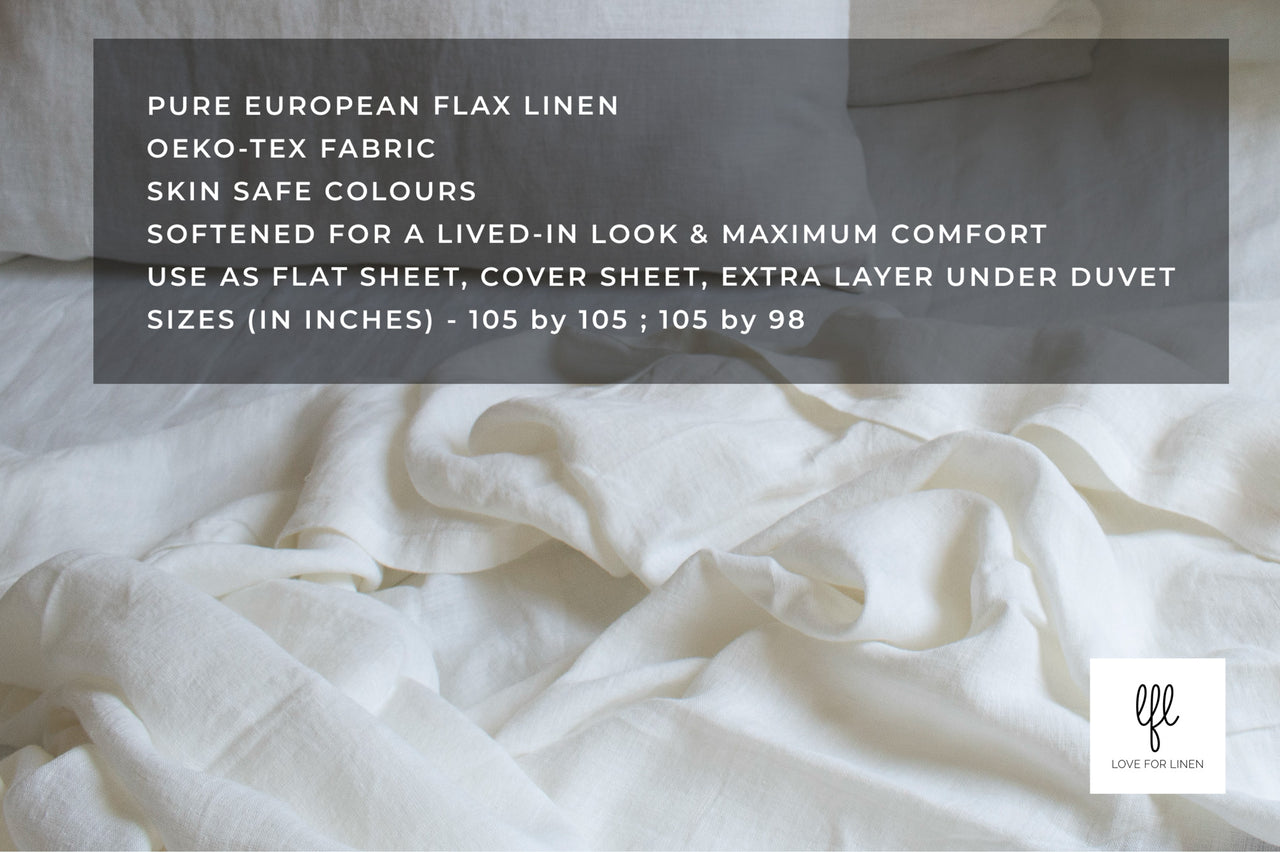 ALBUS WHITE LINEN FLAT SHEET