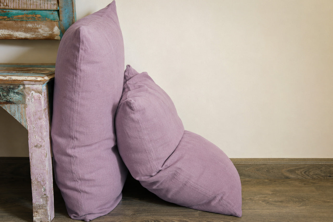 Pillow Covers Thistle Mauve linen cushion cover by Love For Linen