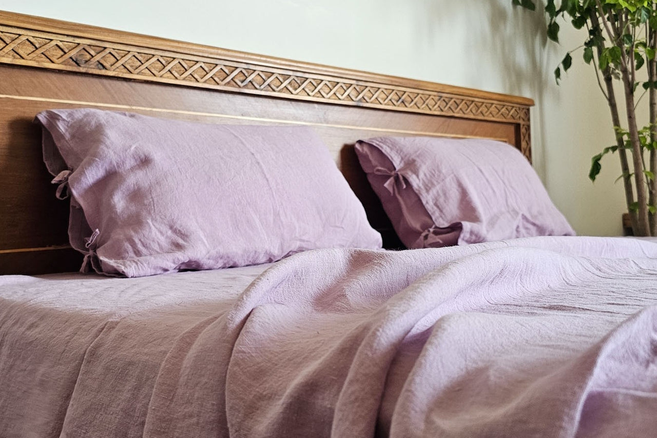 Pillow Covers Thistle Mauve linen cushion cover by Love For Linen