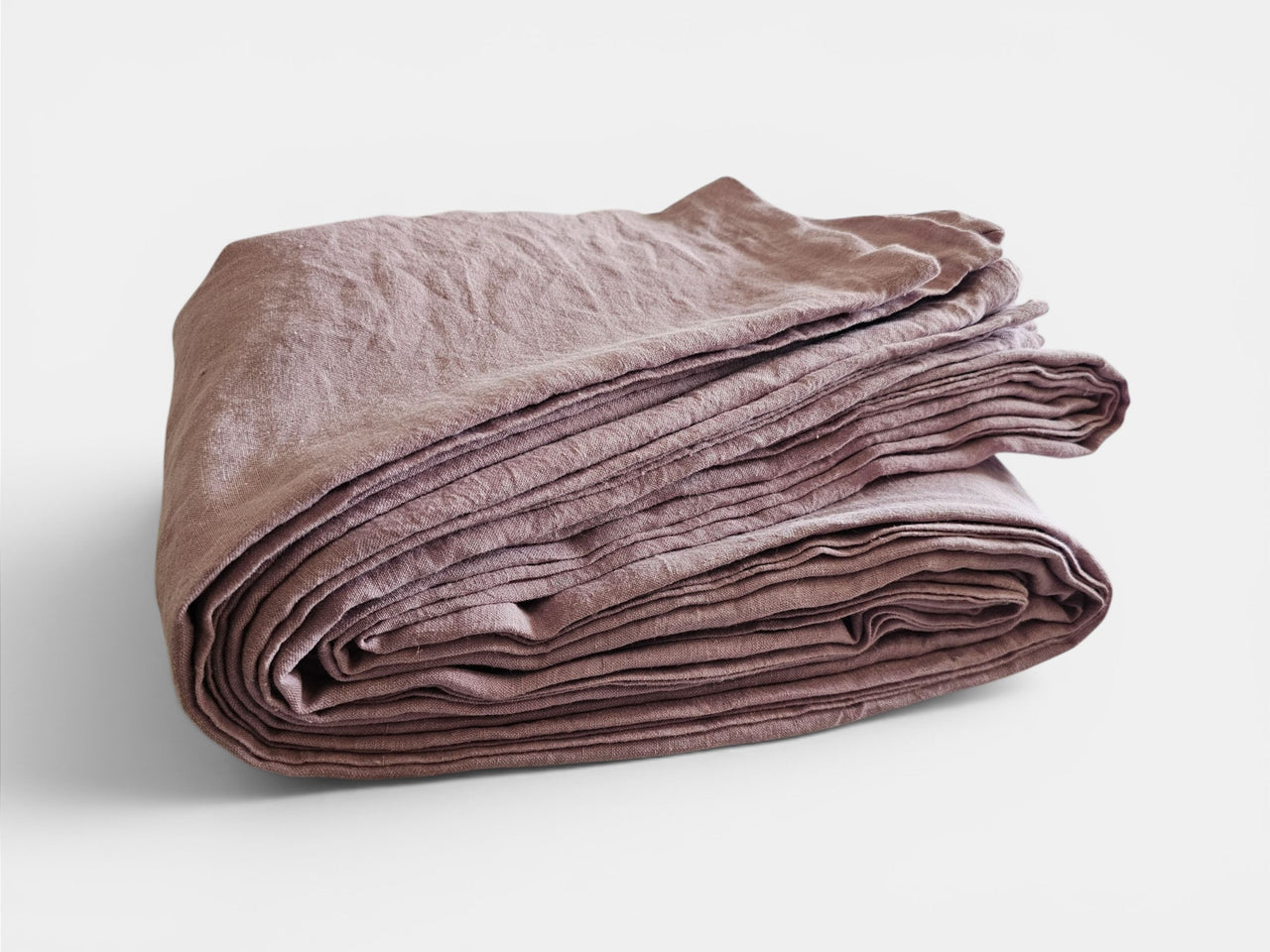 Thistle Mauve pure linen flat bed sheet by Love For Linen