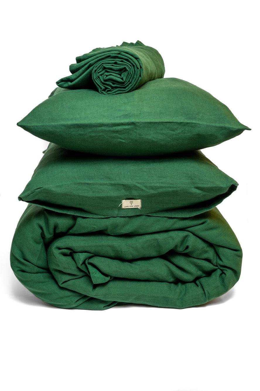 CYPRUS GREEN LINEN BED-BUNDLE