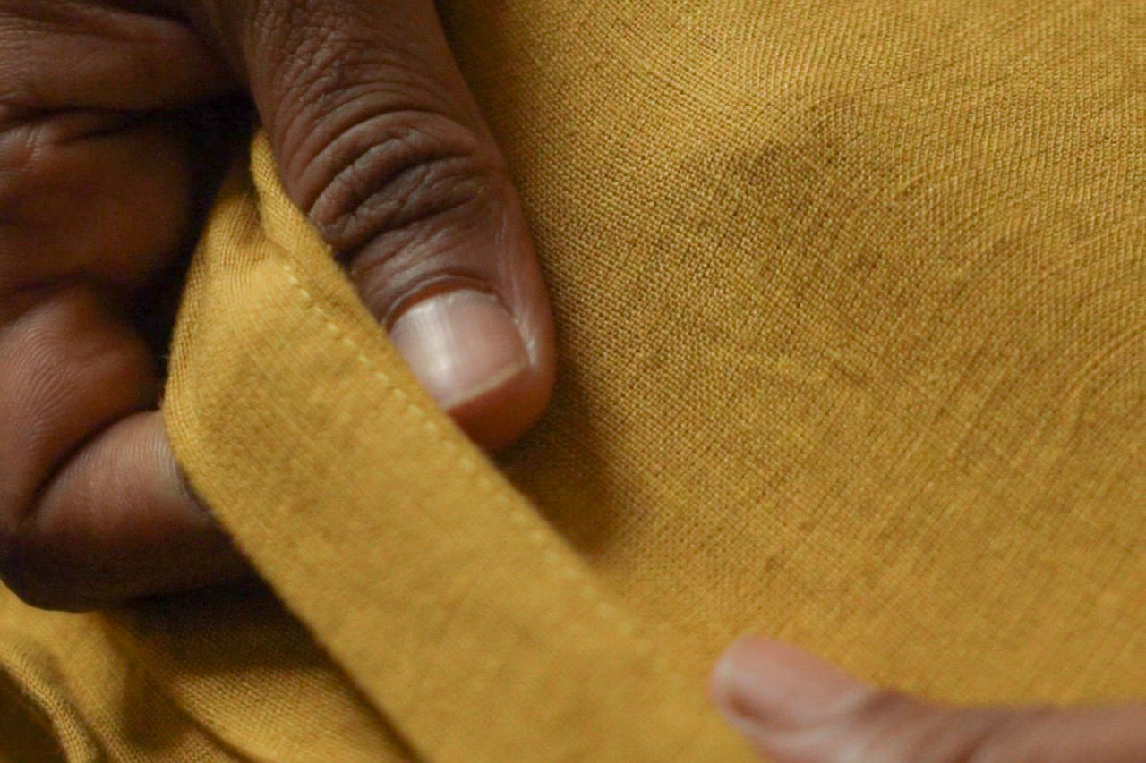 Eldora Yellow pure linen flat bed sheet by Love For Linen