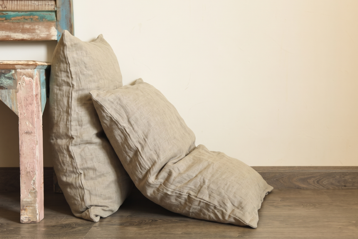LINEN PILLOW COVERS - OATMEAL BROWN