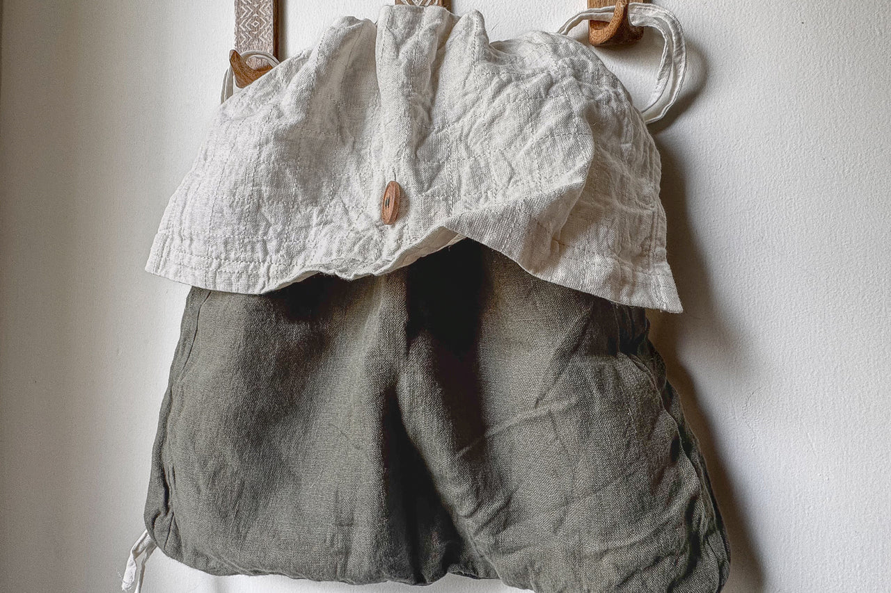 Pure Linen Backpack – Quilted Flap