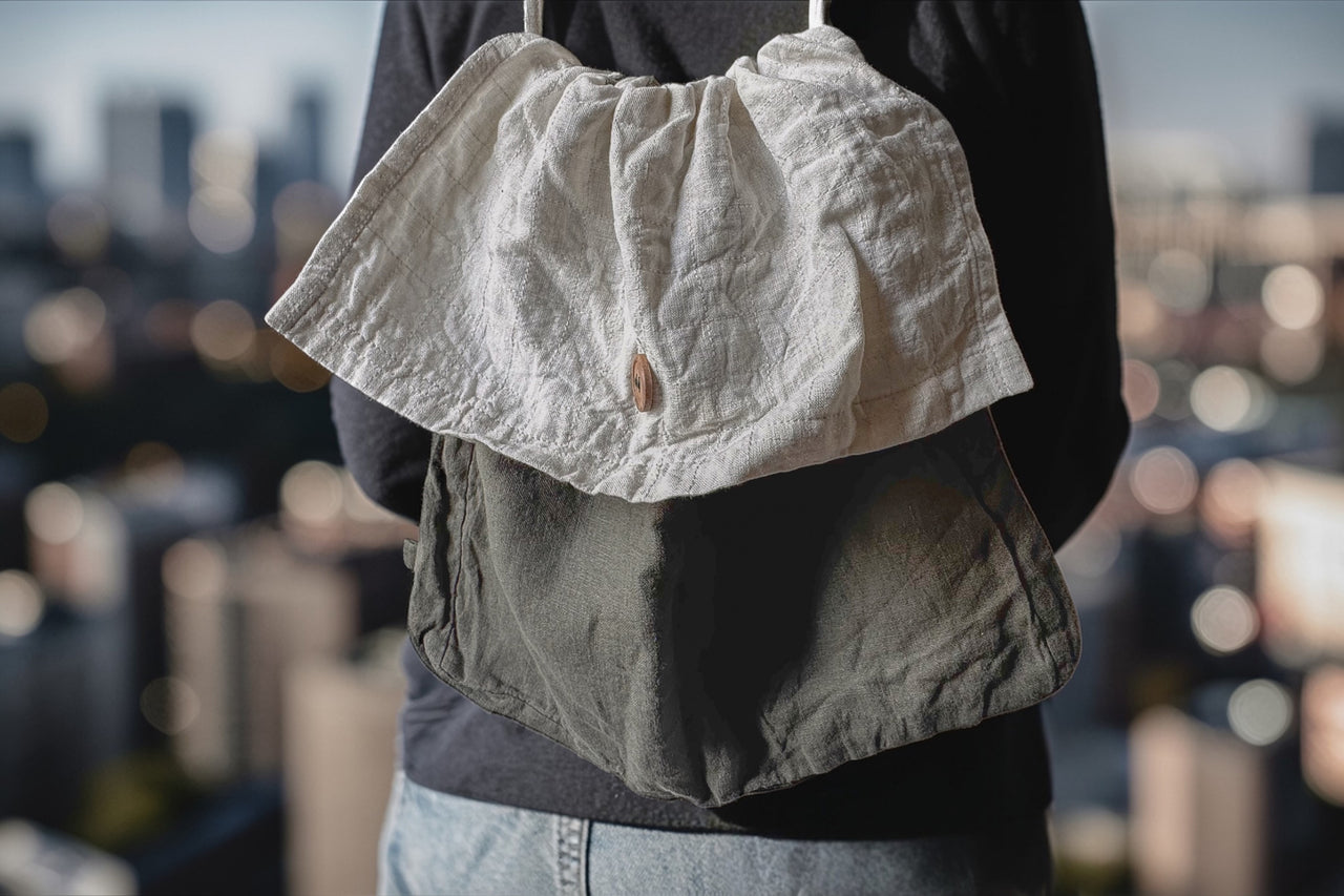 Pure Linen Backpack – Quilted Flap