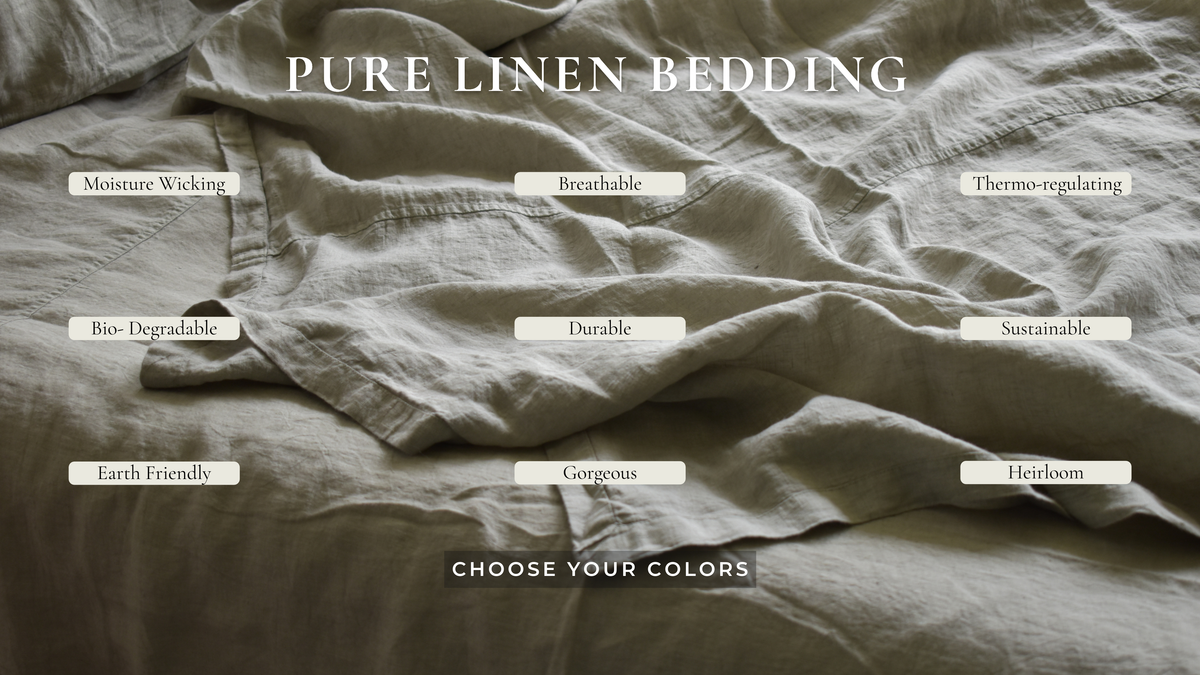 WHITE LINEN BEDDING SET